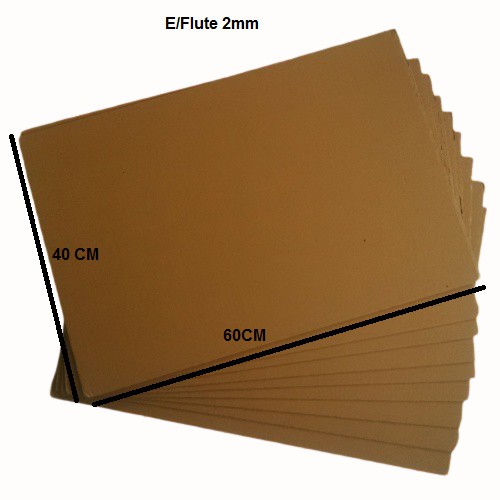 

Kardus/Dus/Box Lembaran E Flute 2mm uk.60x40 cm