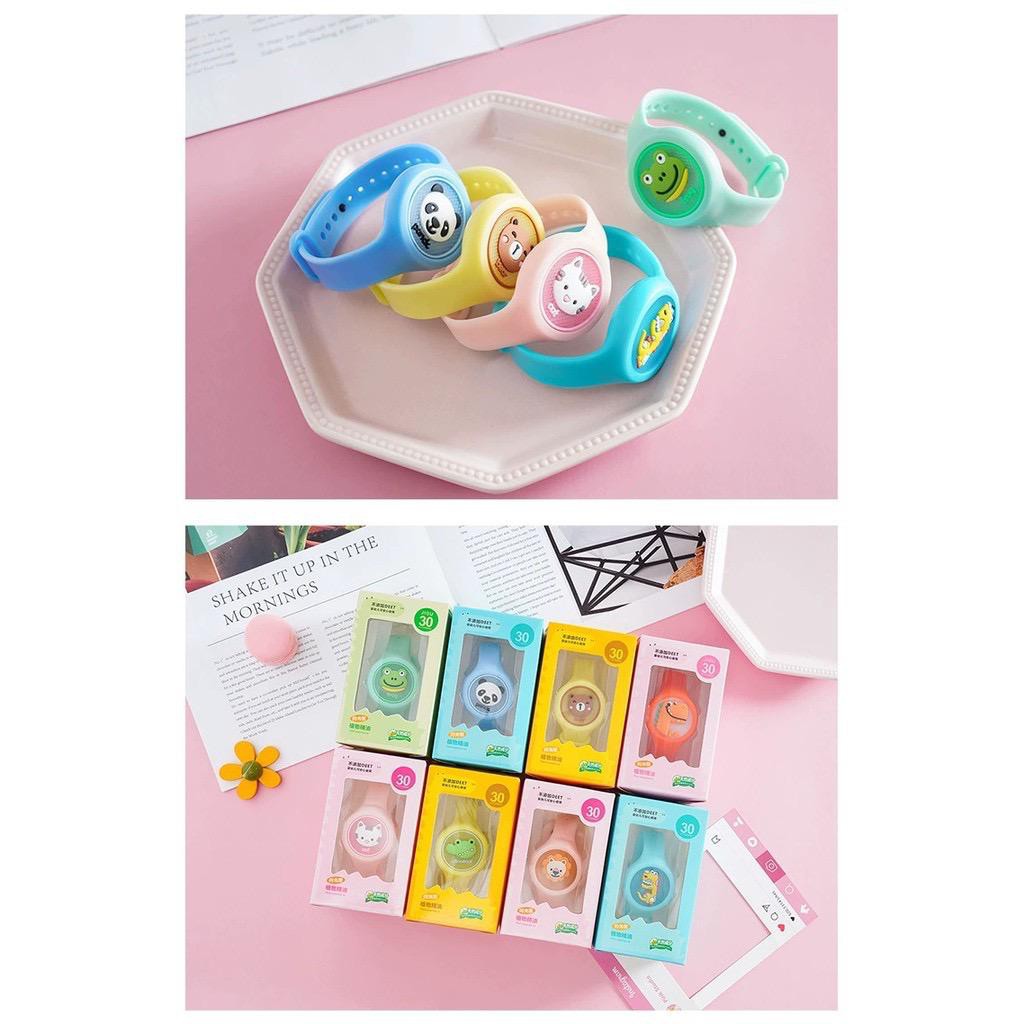 WBS COD Gelang Bentuk Jam Tangan Bayi Clip Anti Nyamuk LED Gesper Anak Karakter kartun Lucu Anti Air