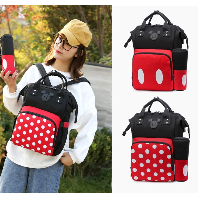 Backpack Mickey Minnie Diaper Bag Multifungsi 2 in 1