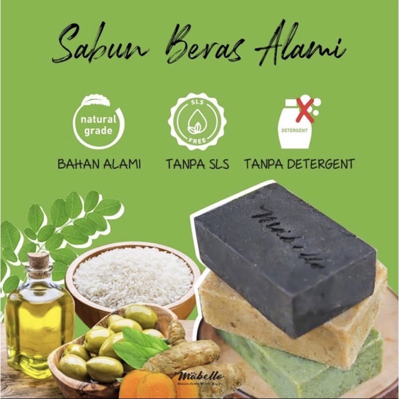 Sabun beras alami mabello / sabun mabello / mabello sabun beras hitam / mabello sabun kelor