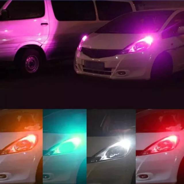 Red Merah Lampu Motor Mobil T10 tancap Diam Manteng W5W Led Gel 6 Smd Sein Sen Senja Plat Nomor Speedo Meter Rem Kabin