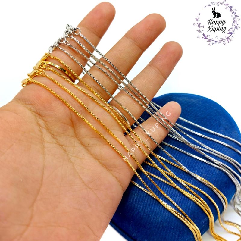 SET KALUNG ANAK TITANIUM - MODEL MIRIP EMAS - LAIS EMAS - MODEL KALUNG ITALI SANTA - FASHION KOREA