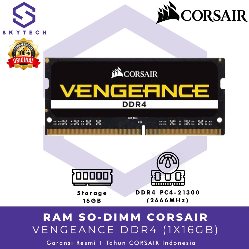 RAM DDR4 16GB CORSAIR VENGEANCE ORIGINAL GARANSI RESMI