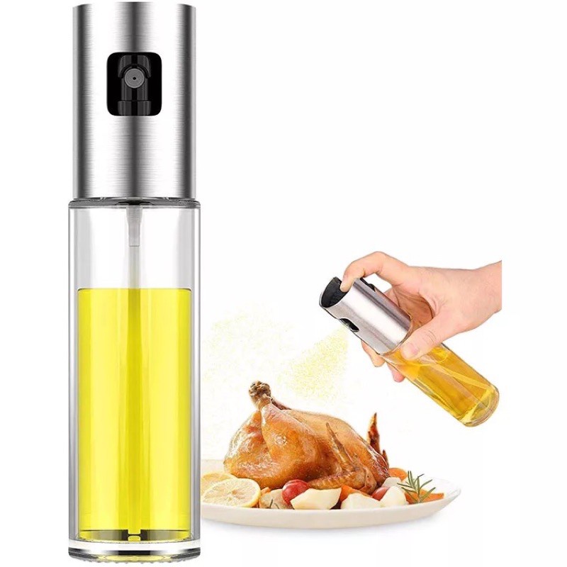 Botol Spray Minyak Masak 100ML / Botol Sempot Pump Olive Oil BBQ Chinese Food Kaca / Wadah Minyak Goreng Untuk Masak Isi Ulang Botol Spray Transparan