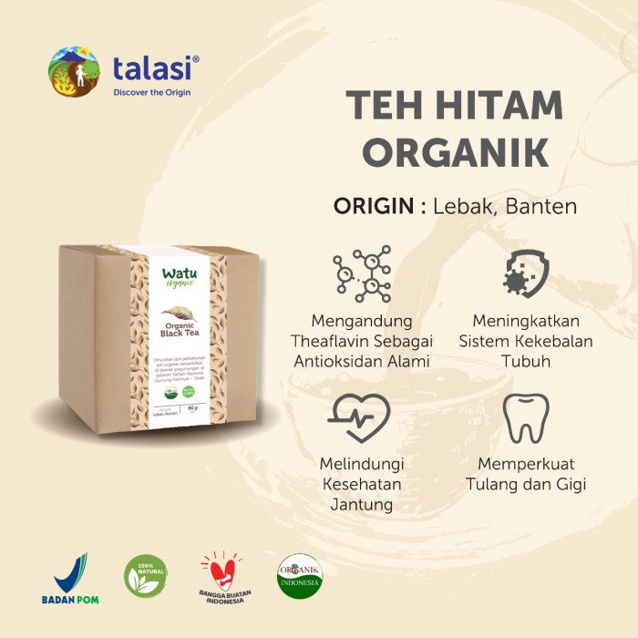 

(BISA COD) Watu Organic Black Tea - Teh Hitam Organik Asli Lebak Banten - 80gr