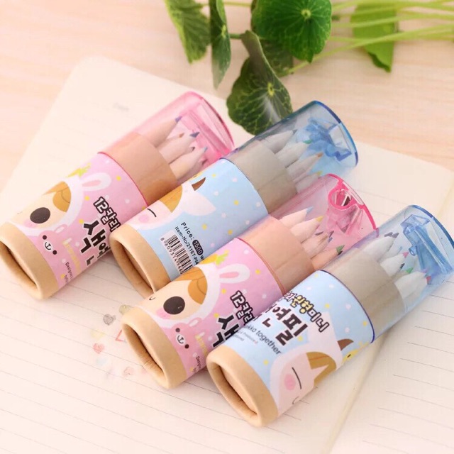 PWA053 Pensil Warna Mini Motif Girl / Pewarna Pensil Kayu dan Penggerik