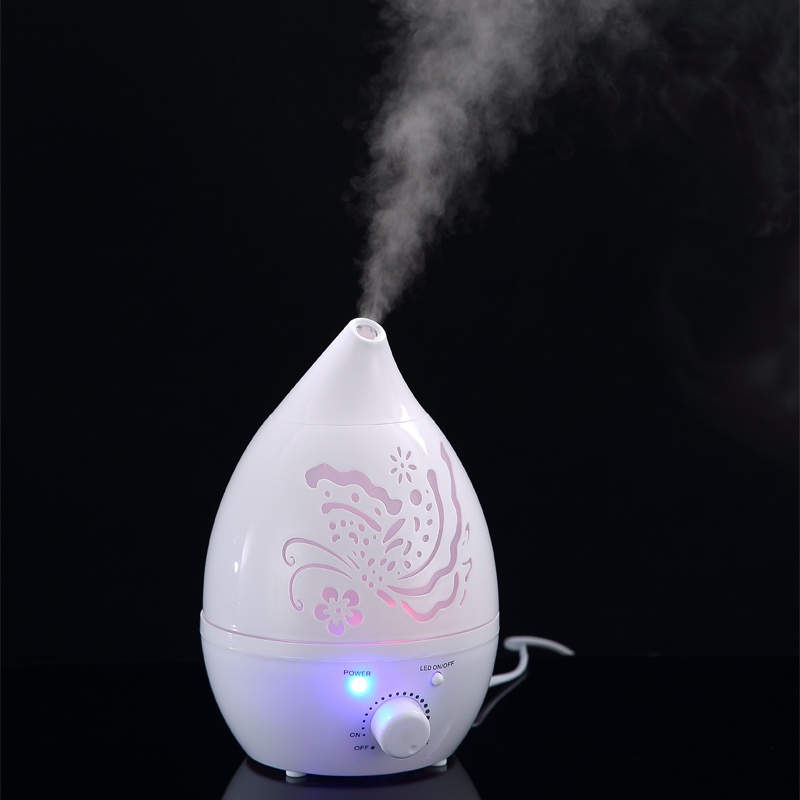 AKN88 - Humidifier Diffuser Penjernih Udara Ukiran Bunga Lampu LED - Kapasitas 1.3L