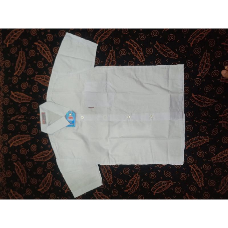 seragam sekolah Hem putih,Hem coklat penggalang  pendek polos cowok/cewek/Pramuka siaga lengan pende