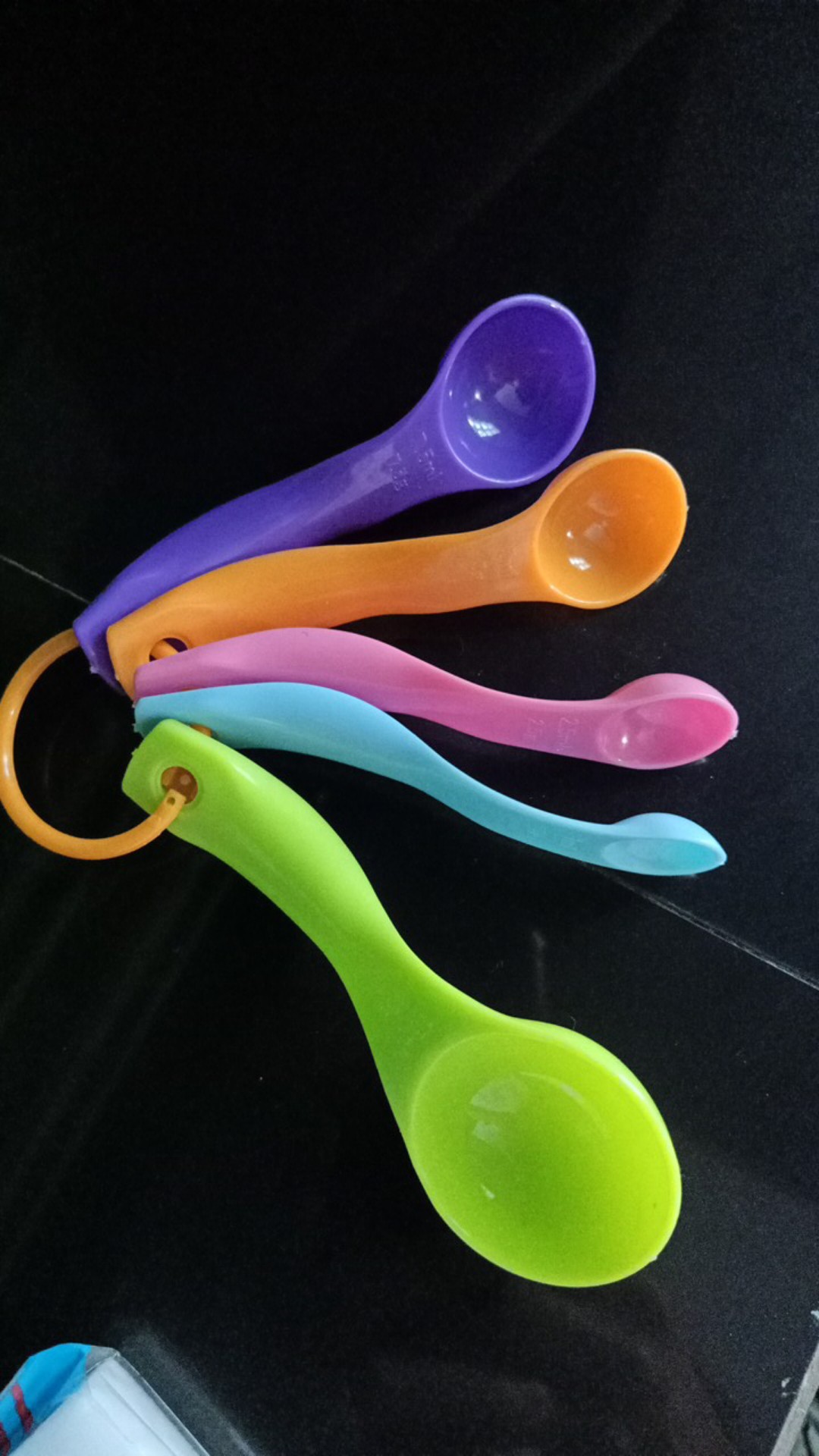 Sendok Set Takar Takaran Plastik Warna Serbaguna Bumbu Dapur 5 Pcs In1 Measuring Gram Spoon Baking
