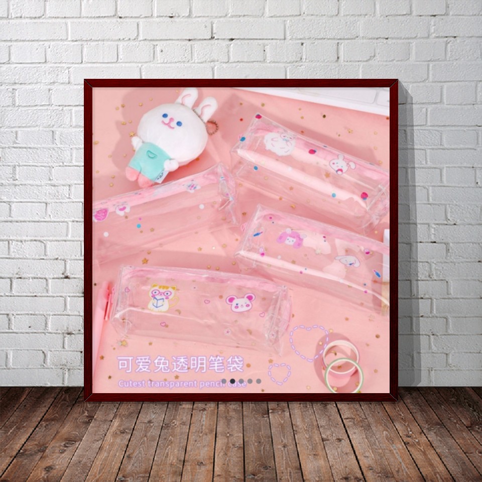 

Tempat Pensil bunny Kotak Dompet Pencil Bag Transparant
