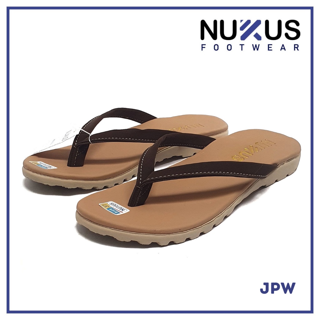 Nukus Sandal Japit Wanita Coklat Tua - JPW