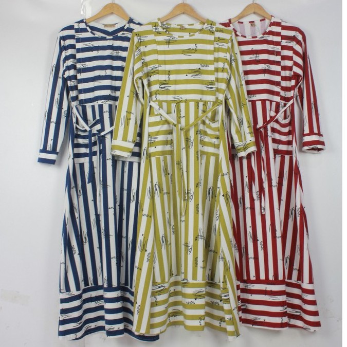 Gamis menyusui bahan babytery salur SASMITA tebal adem jumbo big size adem