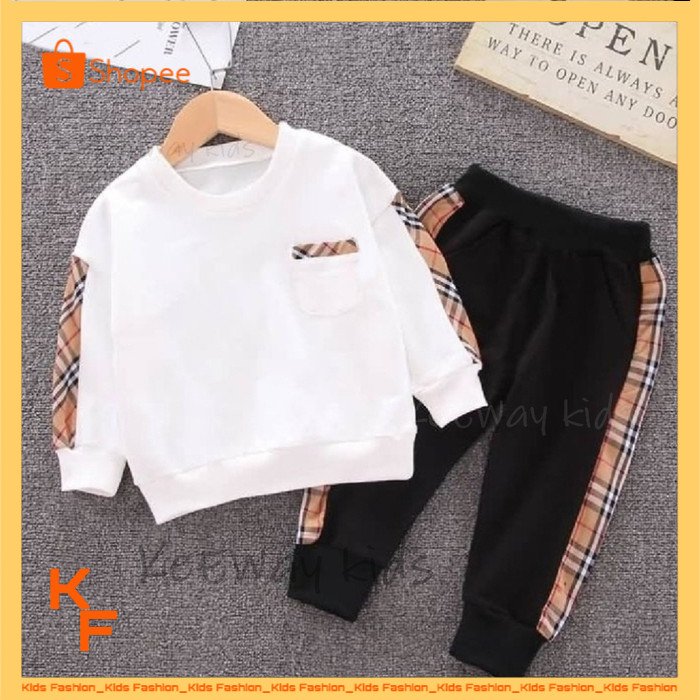 Baju Kemeja Anak Perempuan Laki2 Modis Kekinian Umur Usia 1 2 3 4 Tahun Murah Set Unisex Cowok KF84