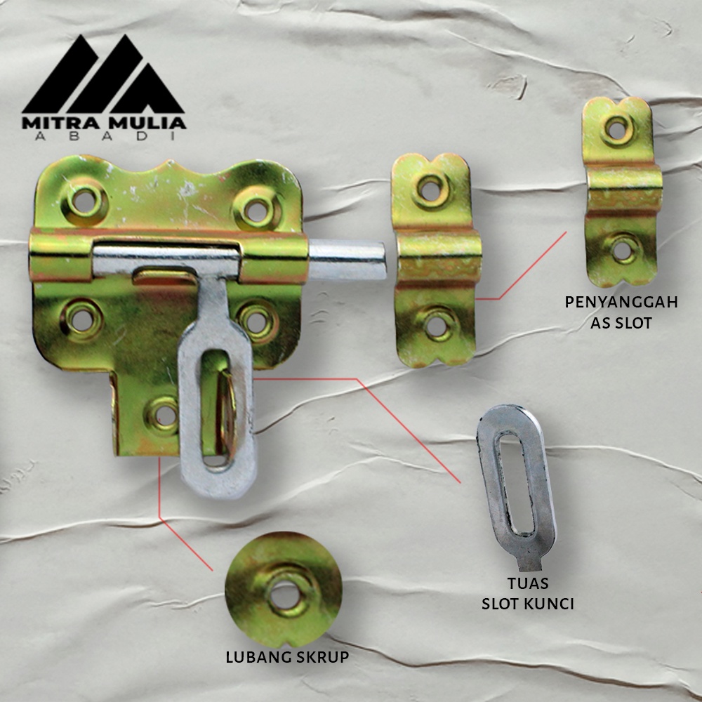 Grendel Slot Pintu Gudang 2 Inci Barrel Bolt