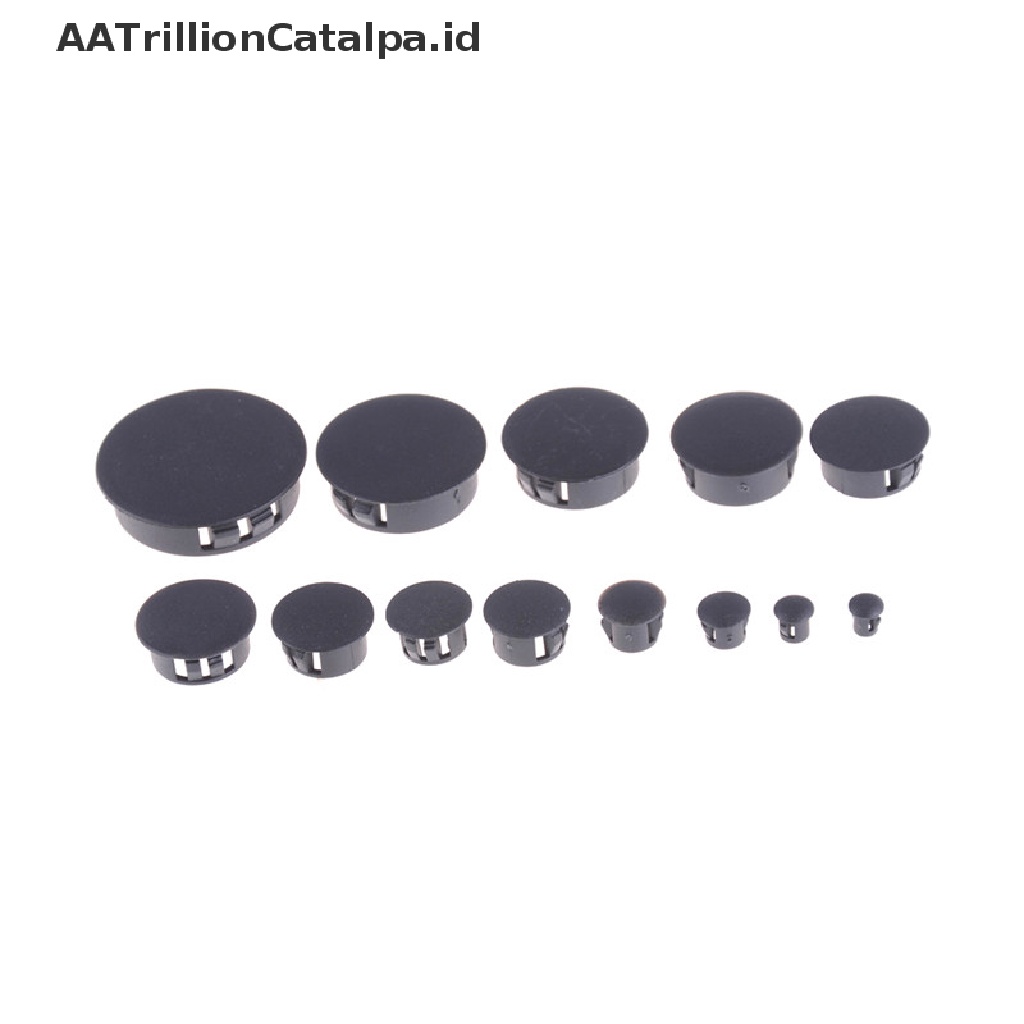 (Aatrillioncatalpa) 4pcs / Lot Tutup Ujung Pipa Bentuk Bulat Bahan Plastik Warna Hitam