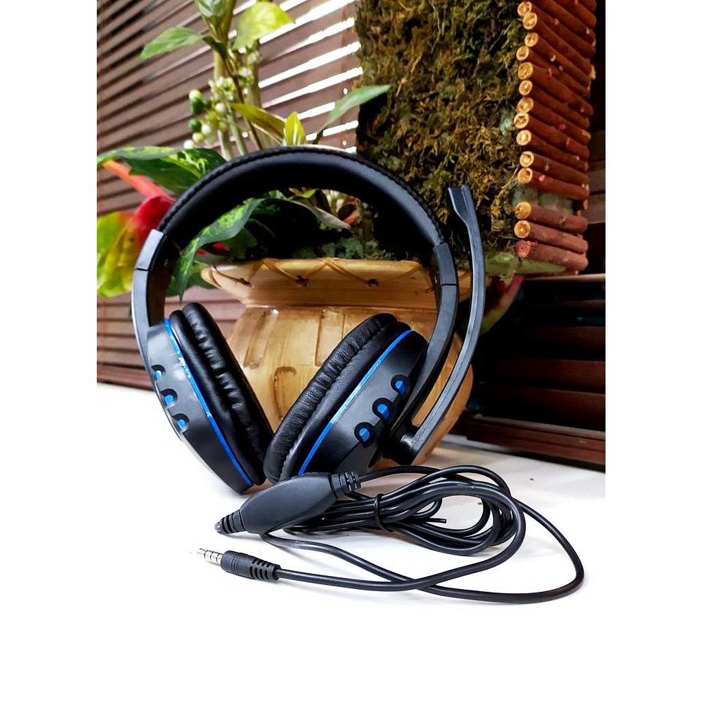 Gaming Headset  Plus mic murah NON MERK BIRU - 560191