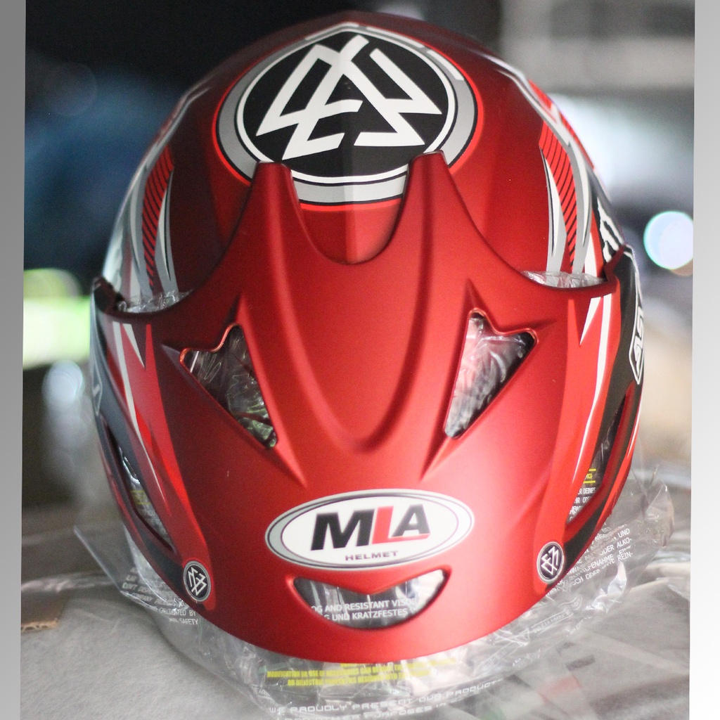 Helm Half Face MLA JP5 Motif Kaca Single Visor Clear Untuk Pria Dan Wanita Dewasa COD