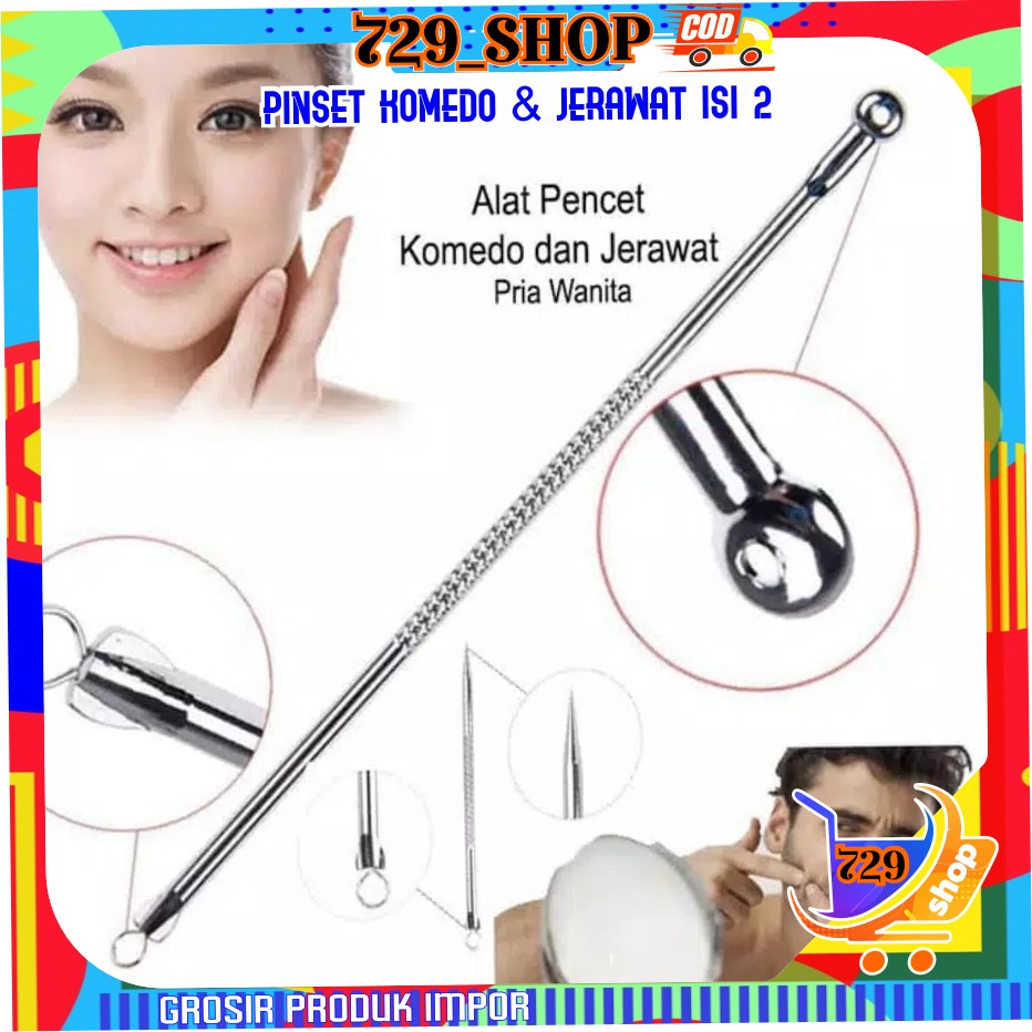 Pinset Komedo Jerawat / Alat Pembersih Jerawat Komedo Import Best Seller