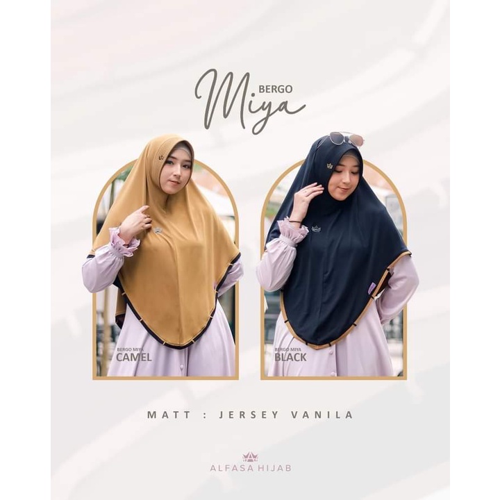 COD ✔️ TERBARU BERGO MIYA BY ALFASA HIJAB | KERUDUNG INSTAN VARIASI LIST WARNA | BERGO DAILY ORI ALF
