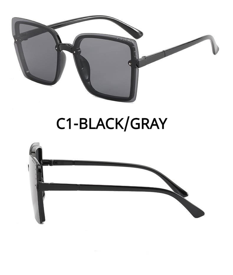 2021 new hollow Korean style large square frame fashion sunglasses