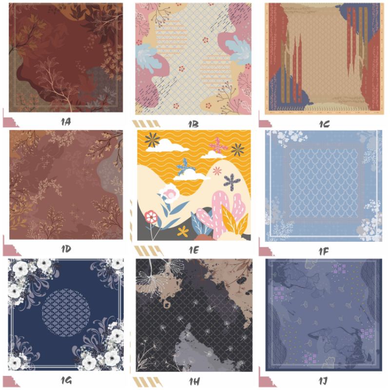 Custom nama logo brand sendiri bahan voal signature jilbab hijab scarf kerudung voal motif printing