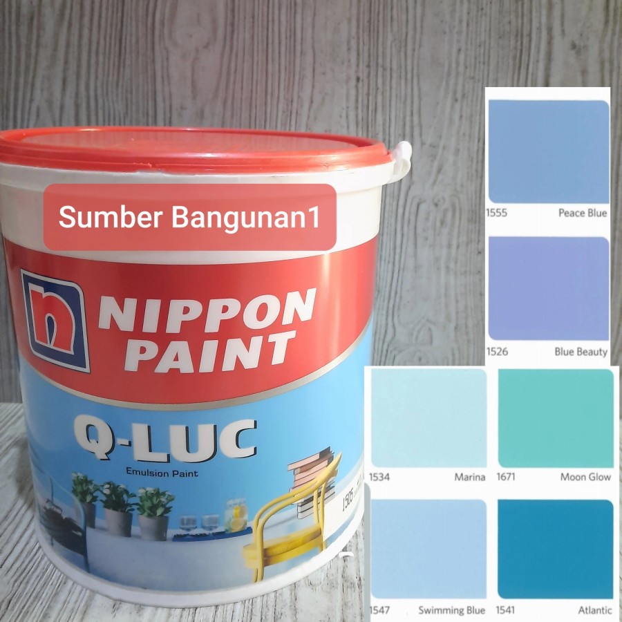 Cat Tembok QLUC biru Nippon Paint 4.5kg cat dinding interior Q-LUC