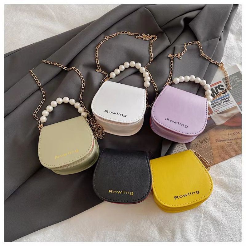 TAS SELEMPANG LILAC UNGU MUDA IMPORT KOREAN STYLE KEKINIAN SHOULDERBAG TAS MINI TAS LUCU TAS MUTIARA