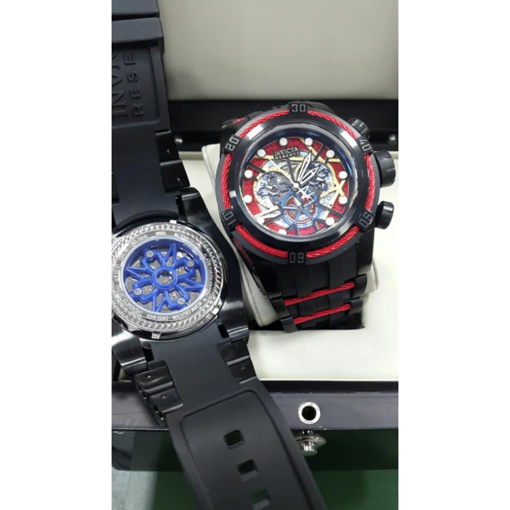 Jam Tangan Pria Invicta reserve black red Premium