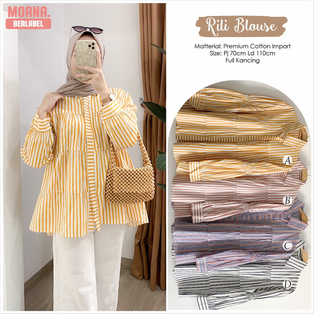 Baju Atasan Motif Kotak Jumbo LD 110 Oversize Blouse Wanita