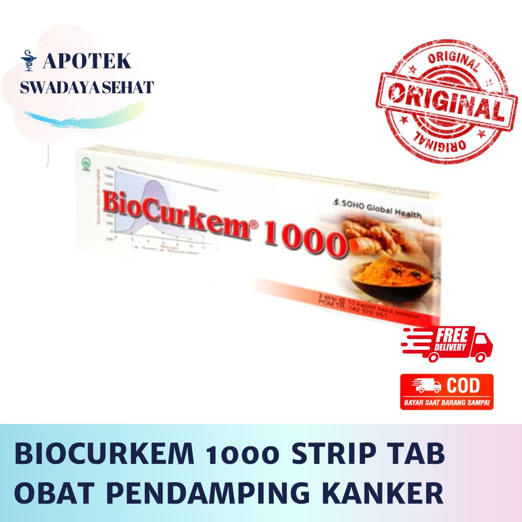 BIOCURKEM 1000 Strip Tablet - Terapi Obat Pendamping Kanker - Mencegah Kanker Herbal Biokurkem Bio Curcem