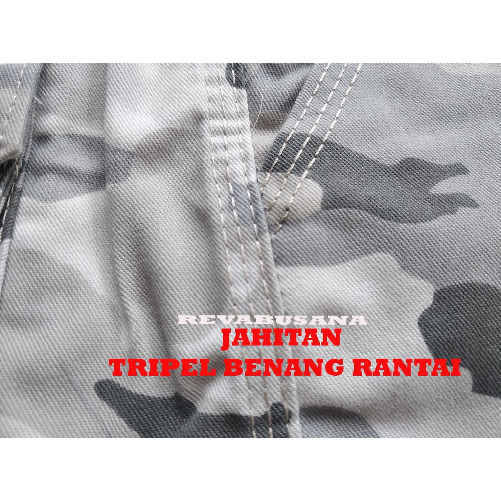 Celana Cargo Pendek Pria Doreng ARMY Saku Gimpul Size 27-38