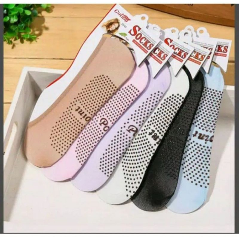 kaos kaki wanita ( 6 pasang ) HIDDEN Socks Anti slip dan BAKTERI