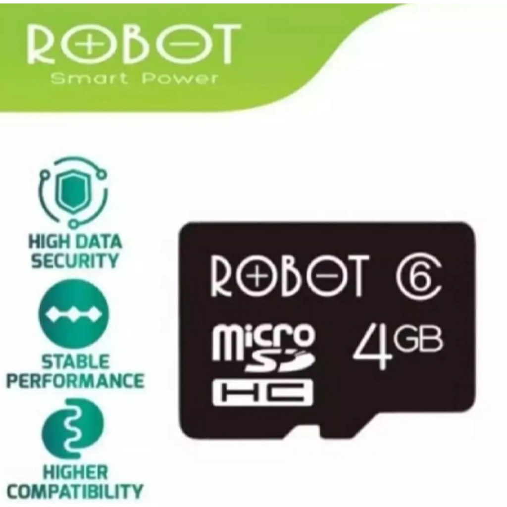 Memory Card-MMC Micro SD ROBOT 4GB-8GB-16GB-32GB Memory Card MicroSD-MMC ROBOT SPEED UP TO 80MB/s CLASS 10 ( ORIGINAL)