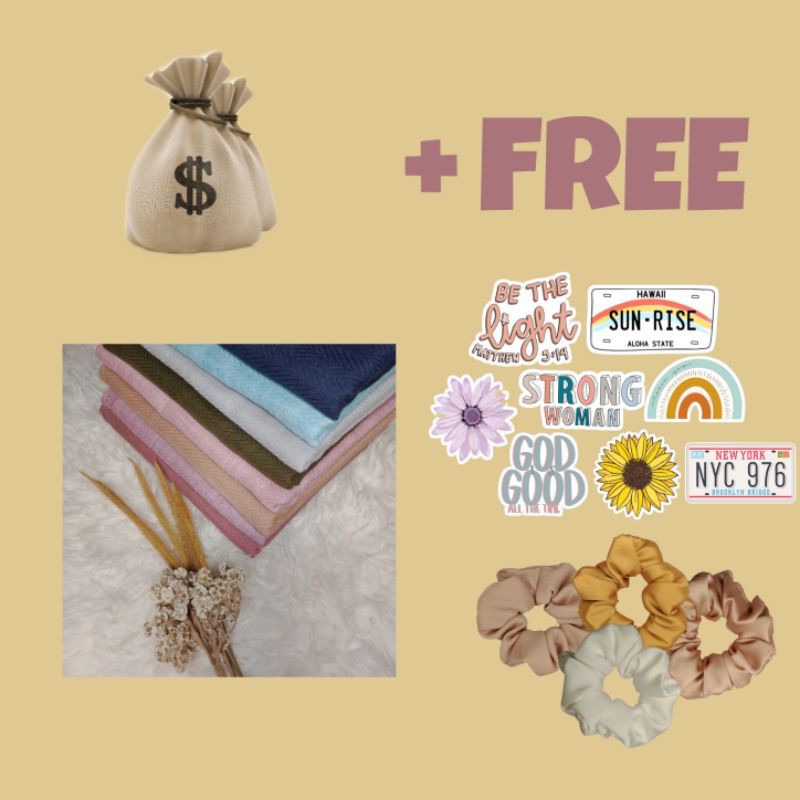 PASHMINA - VOAL / PINE VOAL (FREE SCRUNCHIE AND STIKER)