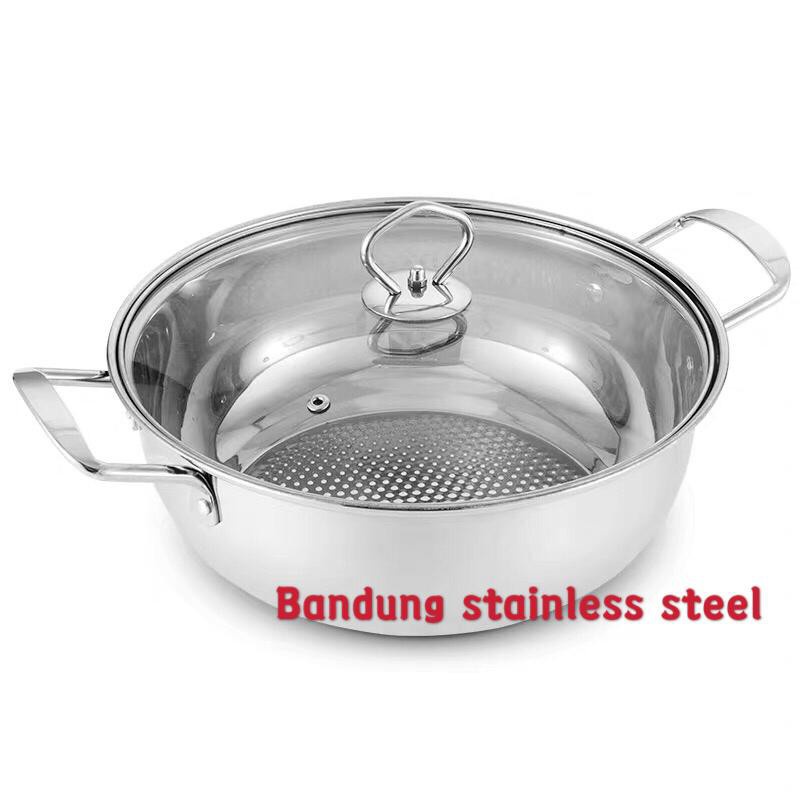Panci shabu shabu 28cm sukiyaki steamboat hot pot stainless murah