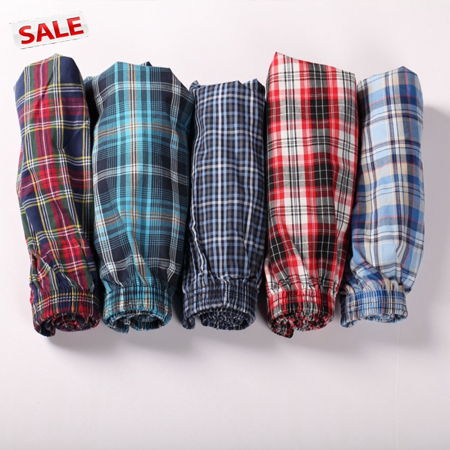 Celana Pendek Boxer Longgar Motif Print Kotak Kotak Bahan Celana Pendek Boxer Longgar Motif Print Kotak Kotak Bahan