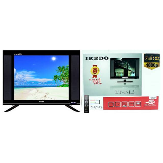 TV LED LCD MONITOR IKEDO LT 17 L 2 A LT17L2A L2A IN INCH " SLIM FLAT SCREEN AV HDMI VGA USB MOVIE