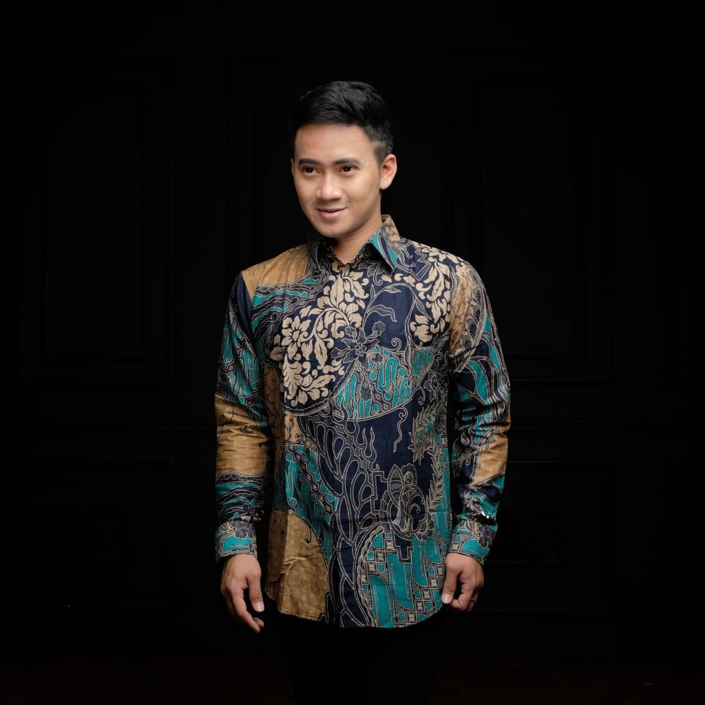 Kemeja Batik Pria Modern Lengan Panjang Casual Modis Regular Fit Trendy Masa Kini OL 162