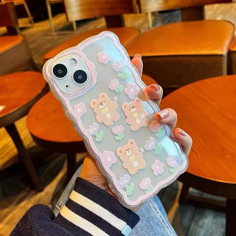 Soft Case Silikon TPU Transparan Motif Beruang Untuk IPhone 13 12 Mini 11 10 Pro XS Max X XR 8 7 6 6S Plus SE 2020