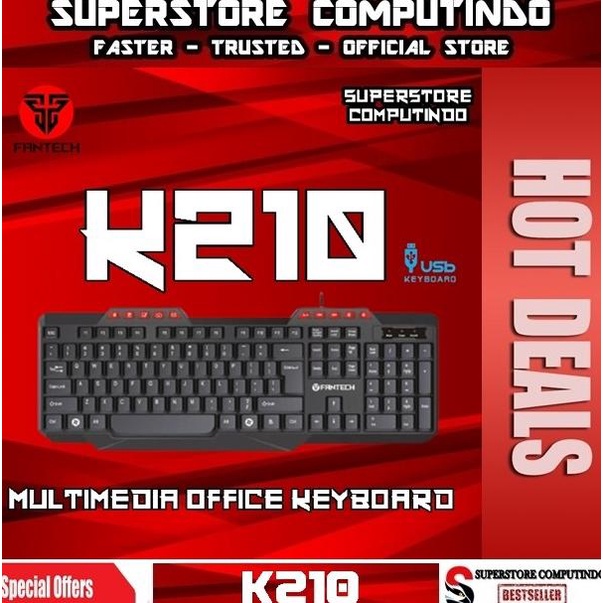 Fantech K210 / K-210 Multimedia Office Keyboard Termurah