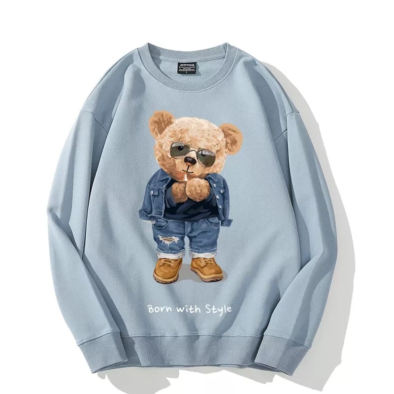 SWEATER BORN WITH STYLE TEDDY BEAR 3D,XL PRINTING