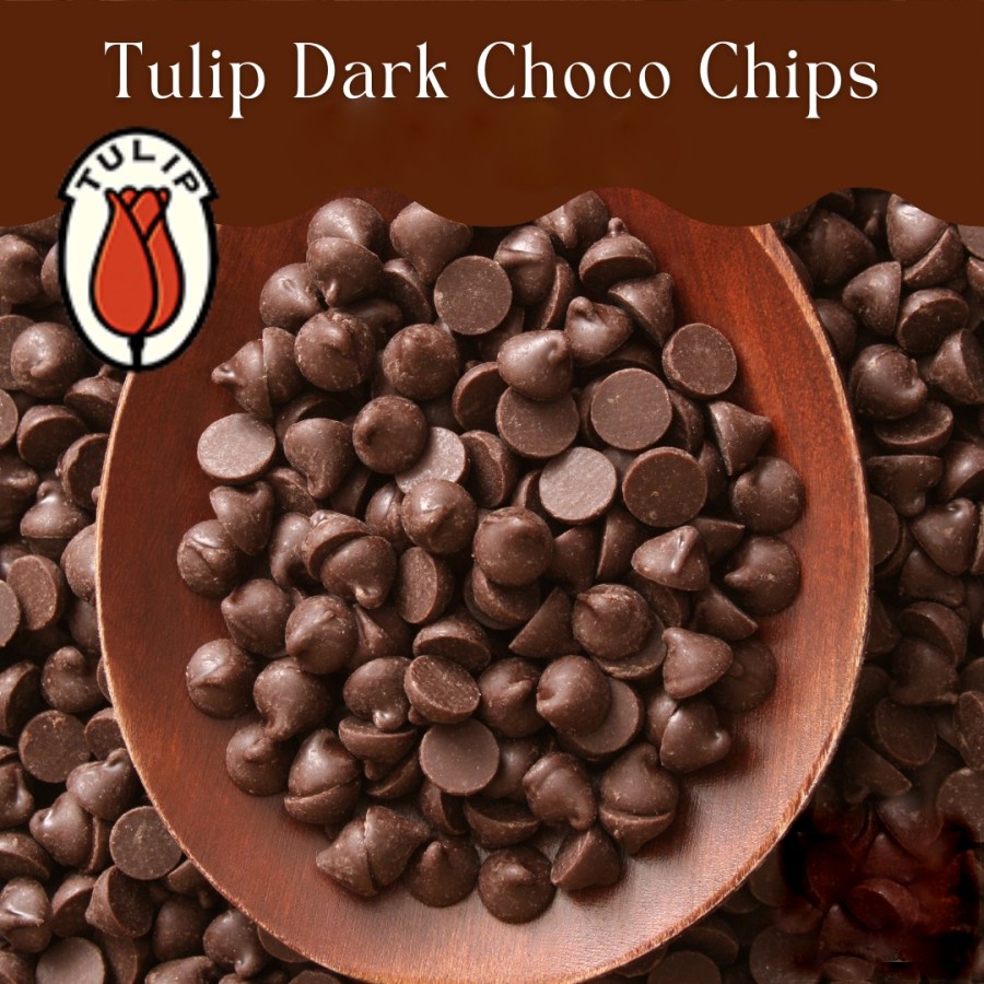 

Tulip Choco Chip Kerucut 250gr – Chocochip - Dark Compound Chocolate Chips – Coklat Lancip