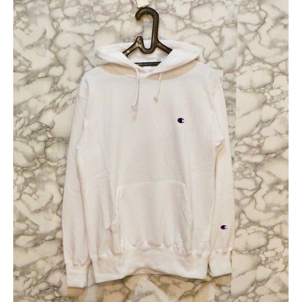 [ORIGINAL] Champion Hoodie Basic Logo White (Putih)