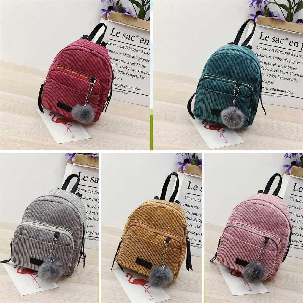 TAS RANSEL MINI VELVET BACKPACK LUCU TAS IMUT FASHION WANITA IMPORT TERMURAH TAS KEKINIAN READY COD