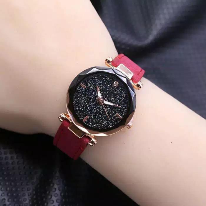 JAM TANGAN WANITA KULIT KACA BELIMBING GROSIR IMPORT MURAH MAGNET ✅COD FREE BATERAI RB001