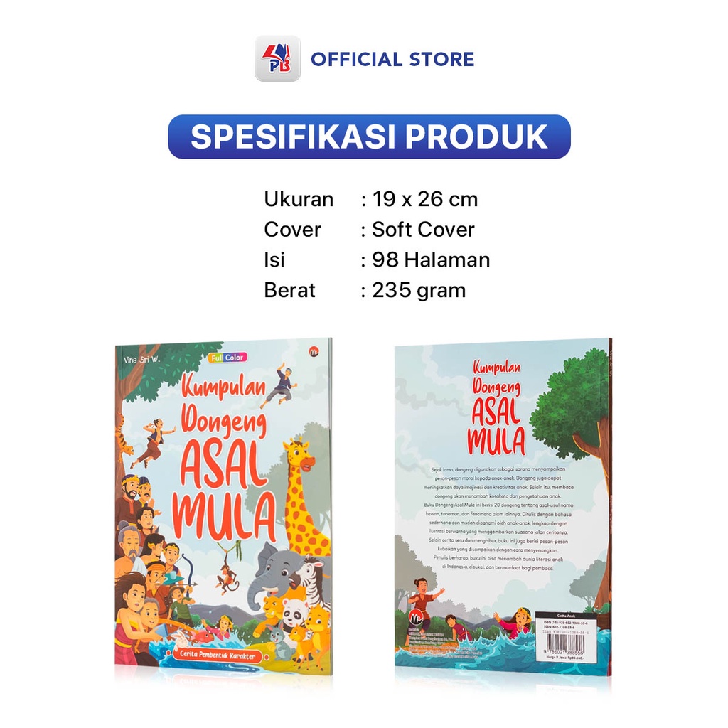 Buku Cerita Anak Bergambar Buku Dongeng Anak Bergambar Cerita Kumpulan Asal Mula dan Binatang Khas Indonesia Full Colour-2