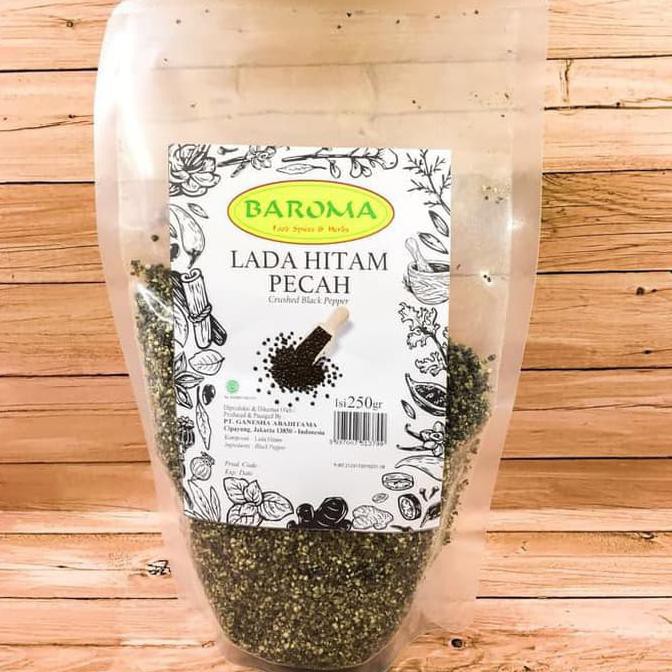 

Flash Sale - Lada Hitam Pecah Ground Black Pepper 250Gr Baroma Bumbu Rempah Prb