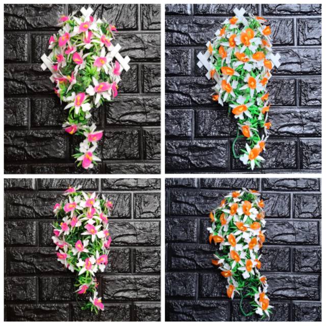 BUNGA PLASTIK ANGGREK DINDING B8025 ARTIFICIAL