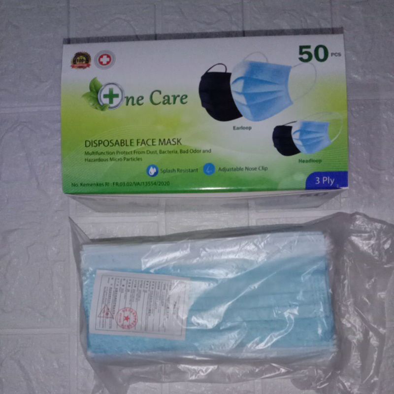 Masker Medis One Care 3 ply Isi 50 pcs Murah