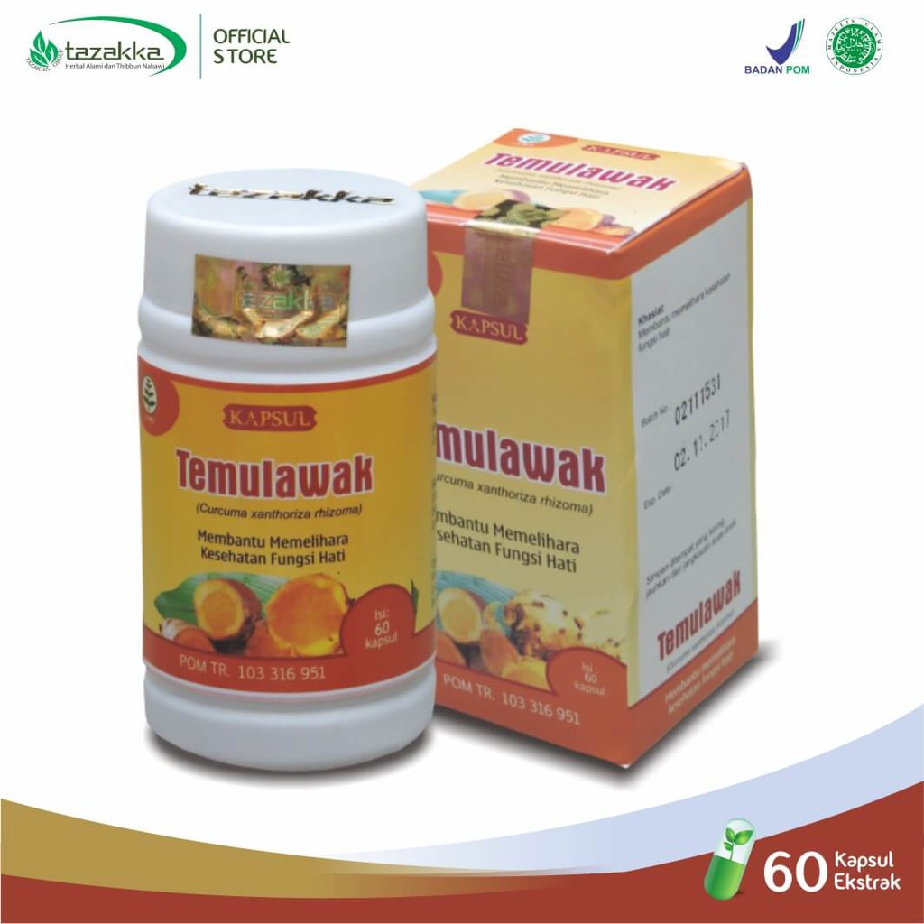 ORIGINAL - 𝐄𝐊𝐒𝐓𝐑𝐀𝐊 𝐓𝐄𝐌𝐔𝐋𝐀𝐖𝐀𝐊 Kapsul - Curcuma xanthorrhiza  Atasi Masalah Pencernaan Obat Antiradang